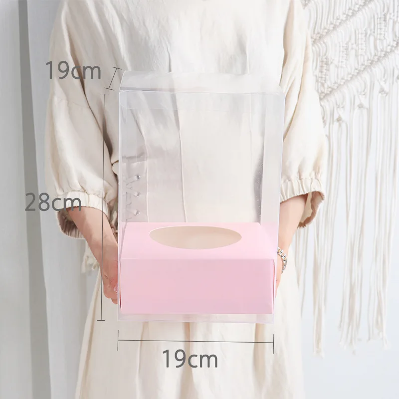 

19*19*28cm Transarent Korean Rose Flower Box Rectangle Gift Box Wrapping Flower Decor Florist Gift Packaging Box
