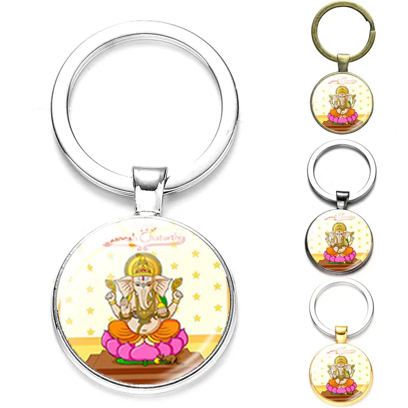 Ганеша Будда слон-брелок индуистский слон Господь медитация в позе лотоса