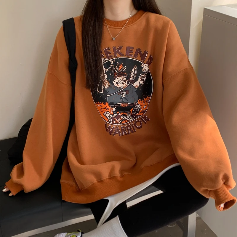 

Cartoons Graphics Print Women Hoodie Crewneck Clothes Vintage Loose Sweatshirt Ulzzang Street Hip Hop Hoody Womens Pullover Lady