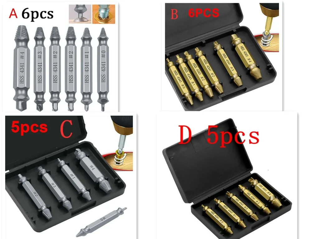 

Набор для извлечения винтов 6/5 шт./компл., отлично подходит для демонтажа, поломки, застревания, повреждения и удаления винтов, инструмент дл...