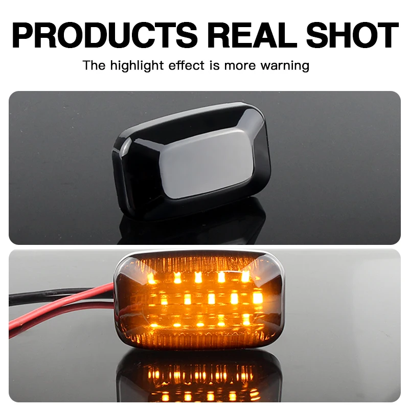 

2Pcs Dynamic LED Side Marker fender Lights Flowing Turn Signal Light for Toyota Land cruiser Landcruiser 70 80 100 Series