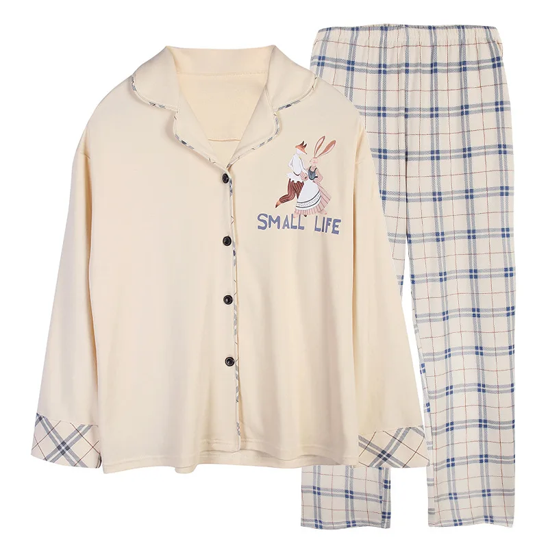 2019 зимняя женская пижама кардиган 2 предмета с длинным рукавом хлопковые брюки