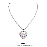 tree of life heart stainless steel islam colorful turkey eye necklace charm silver color muslim necklaces jewelry n5221s01