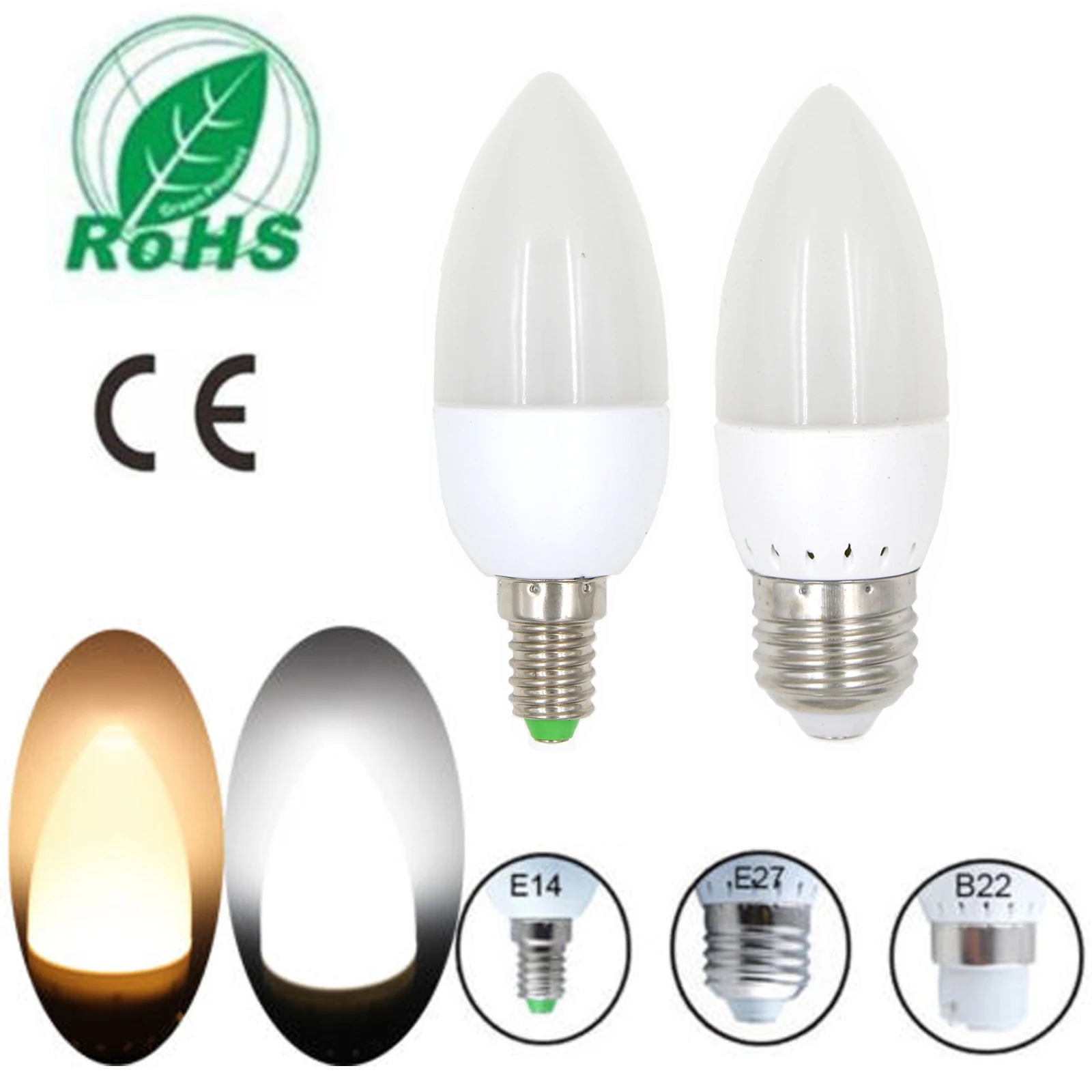 

220-240V E14 E27 B22 2835 SMD LED Candle Light Lamp Bulb Save Energy spotlight Warm/cool white 4PCS/LOT