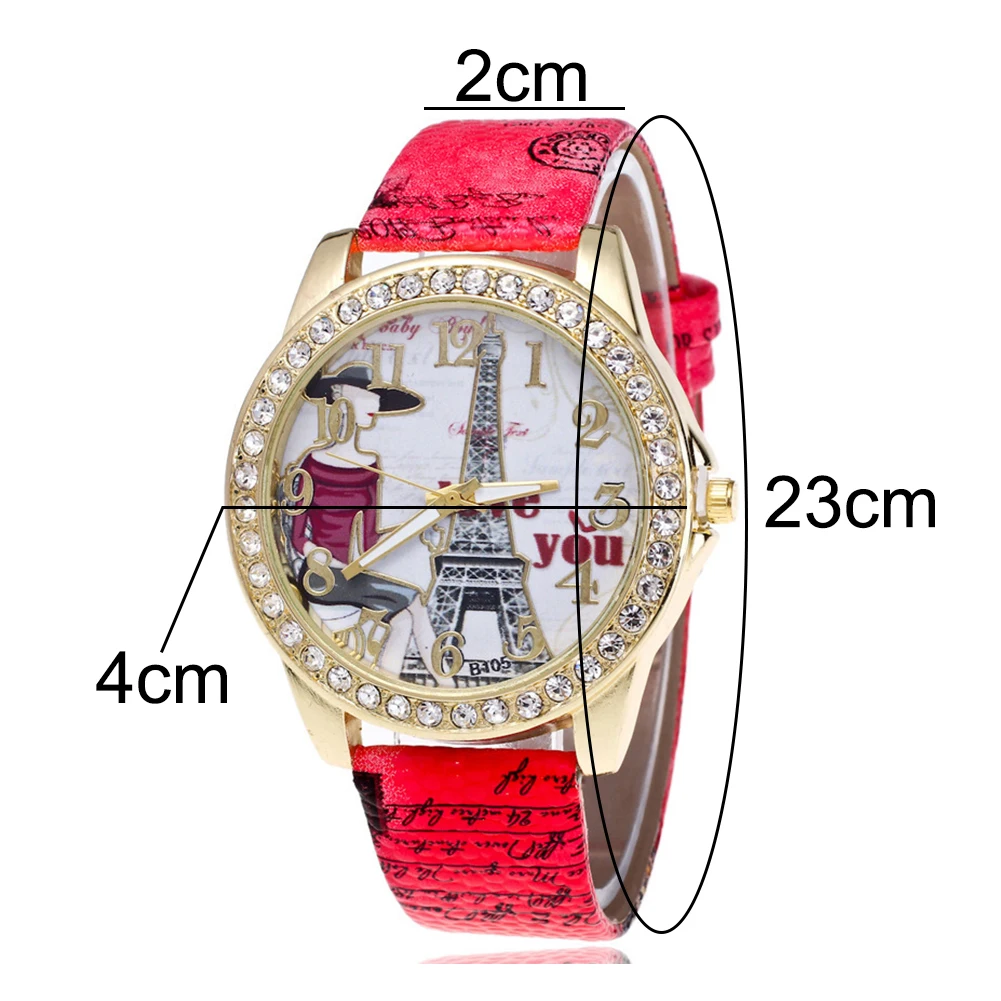 

Women Rhinestone Inlaid Tower Round Dial Arabic Number Analog Quartz Wrist Watch Dial Arabic Number Analog Quartz Wrist Watch