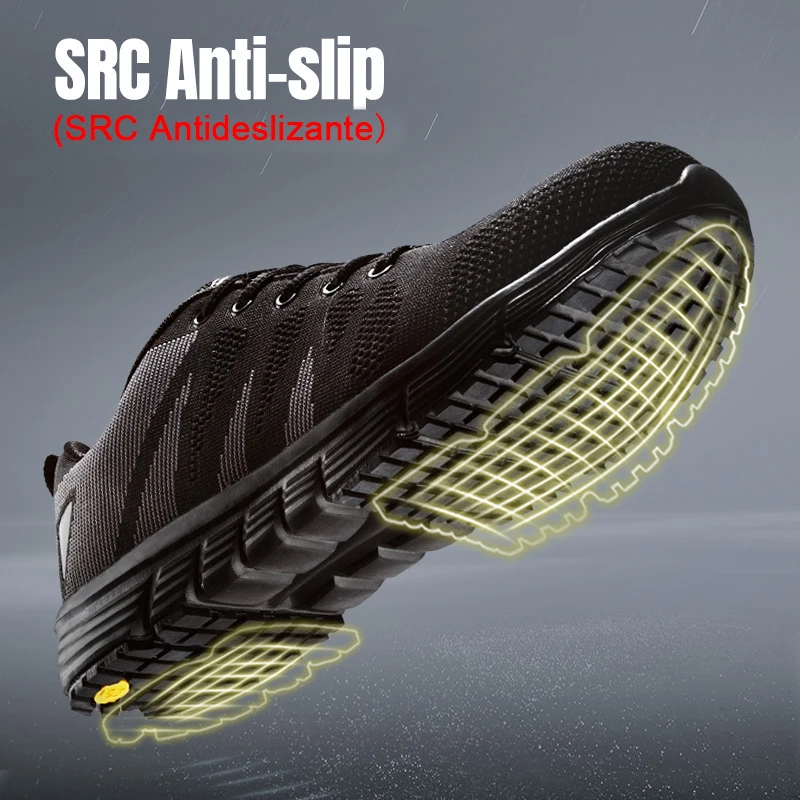 Мужская защитная обувь со стальным носком удобные легкие Нескользящие плетеные