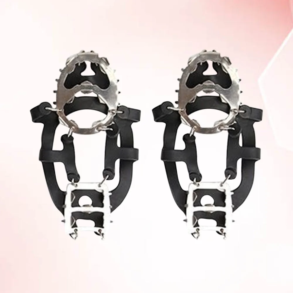 

1 Pair 18 Teeth Ice Cleat Spikes Ice Snow Grips Boots Shoes Protective Crampons for Outdoor Climbing (Orange Size)
