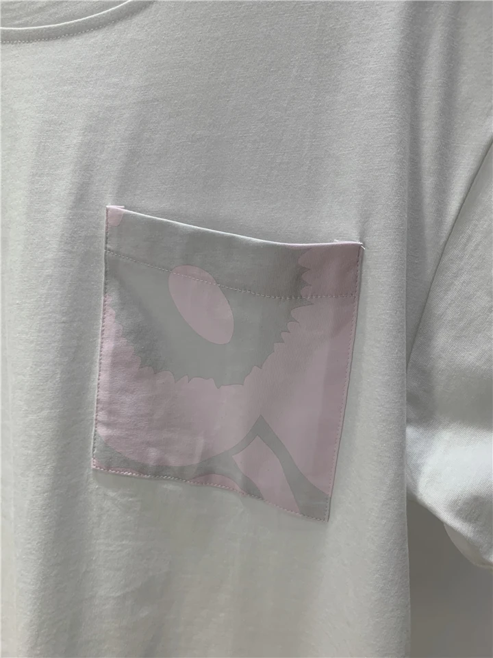 

2021 Spring Summer Women's T-Shirt Cotton White Sun Flower O-neck Loose Short Sleeve Tee