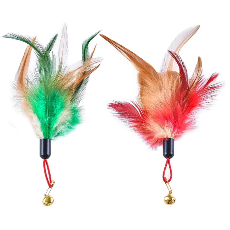 5 шт. игрушка для кошки &quotДразнилка&quot палочка заправки зажигалок перьях Замена с