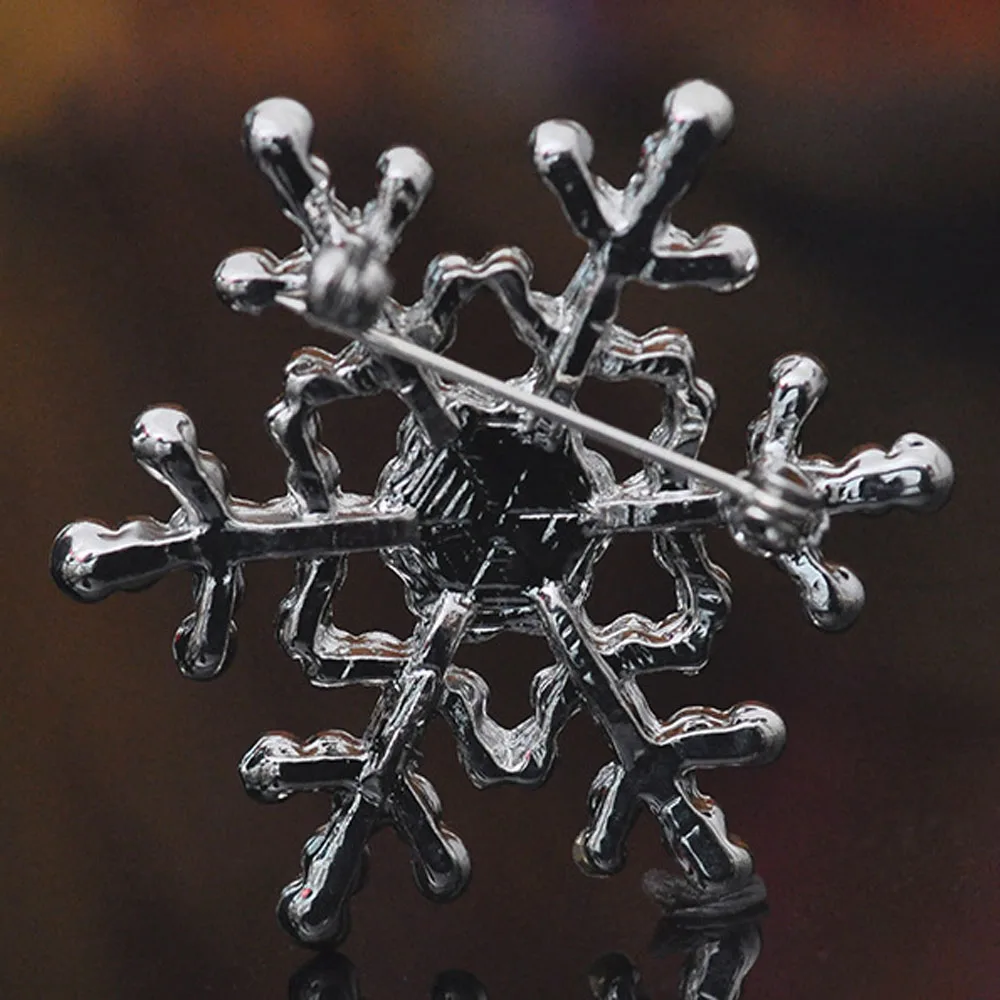 Серебряный цвет Снежинка бриллиантовая брошь горный хрусталь кристалл булавка