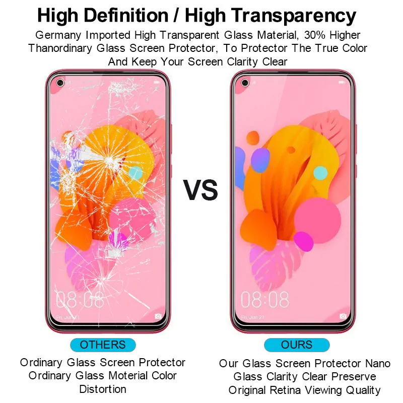 Vidrio templado para Huawei Nova 5i Pro, Protector de pantalla 2.5D 9H, pel&iacute;cula para Huawei Nova 5i Pro, 2 uds.-2