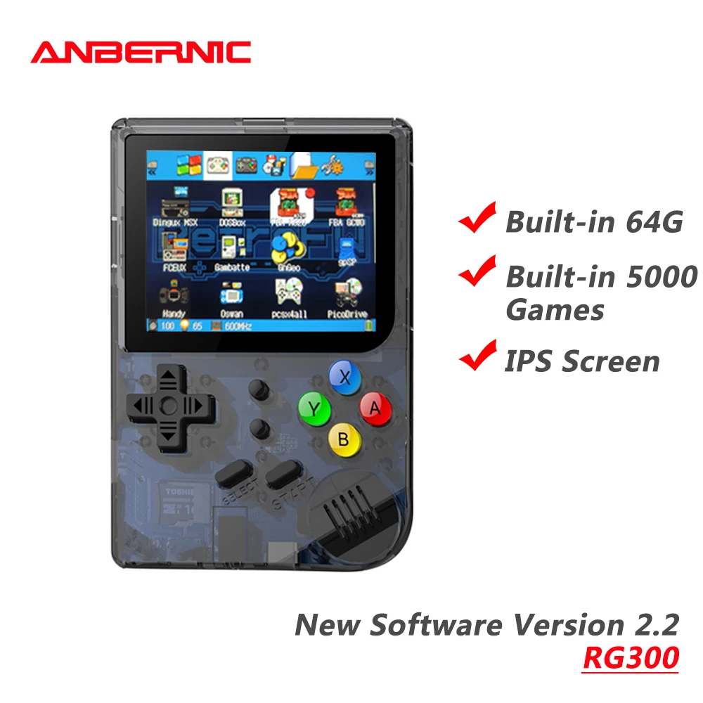 ANBERNIC RG300 новая версия программного обеспечения 2 Ретро игры плеер Видео ТВ 5000 игр