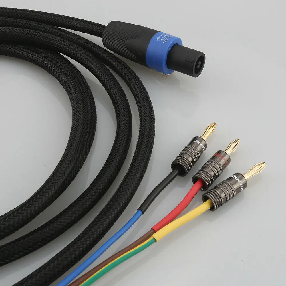 Cable de altavoz de graves de alta calidad, Cable de altavoz de 3 cables con extremo de Banana para REL/MJ Acousti