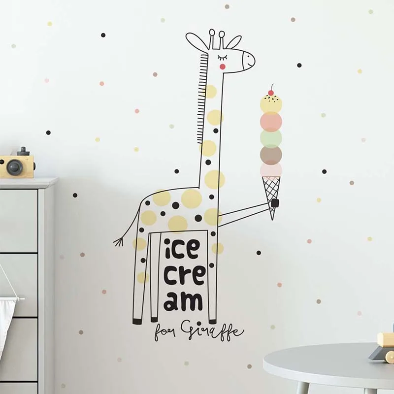 Жираф мультфильм наклейка на стену для домашнего декора детская комната спальня