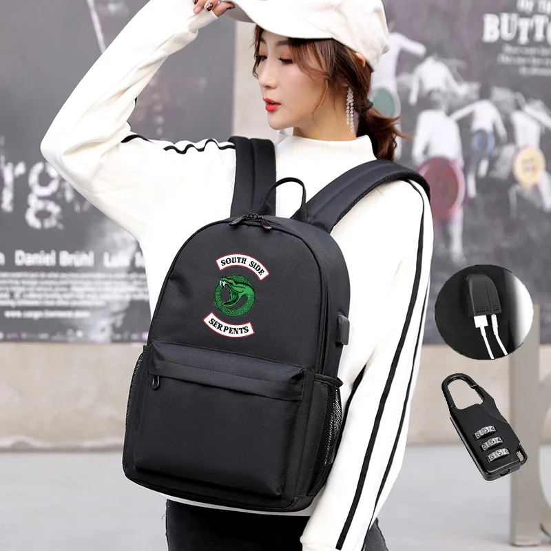 Рюкзак для школьников и студентов ривердейла Сумка с usb портом зарядки рюкзак