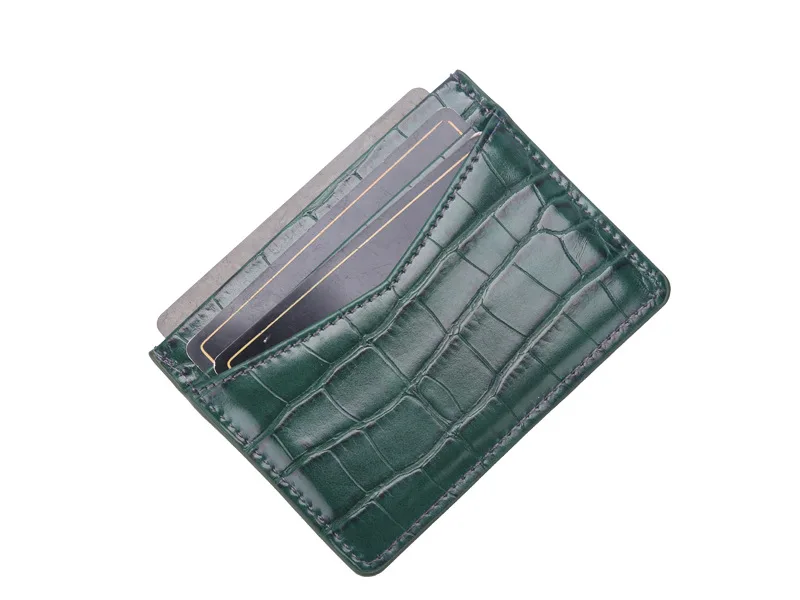 Credit card holder Bank Business card&ampID genuine leather Personalized Embossed Crocodile Pattern animal print | Багаж и сумки