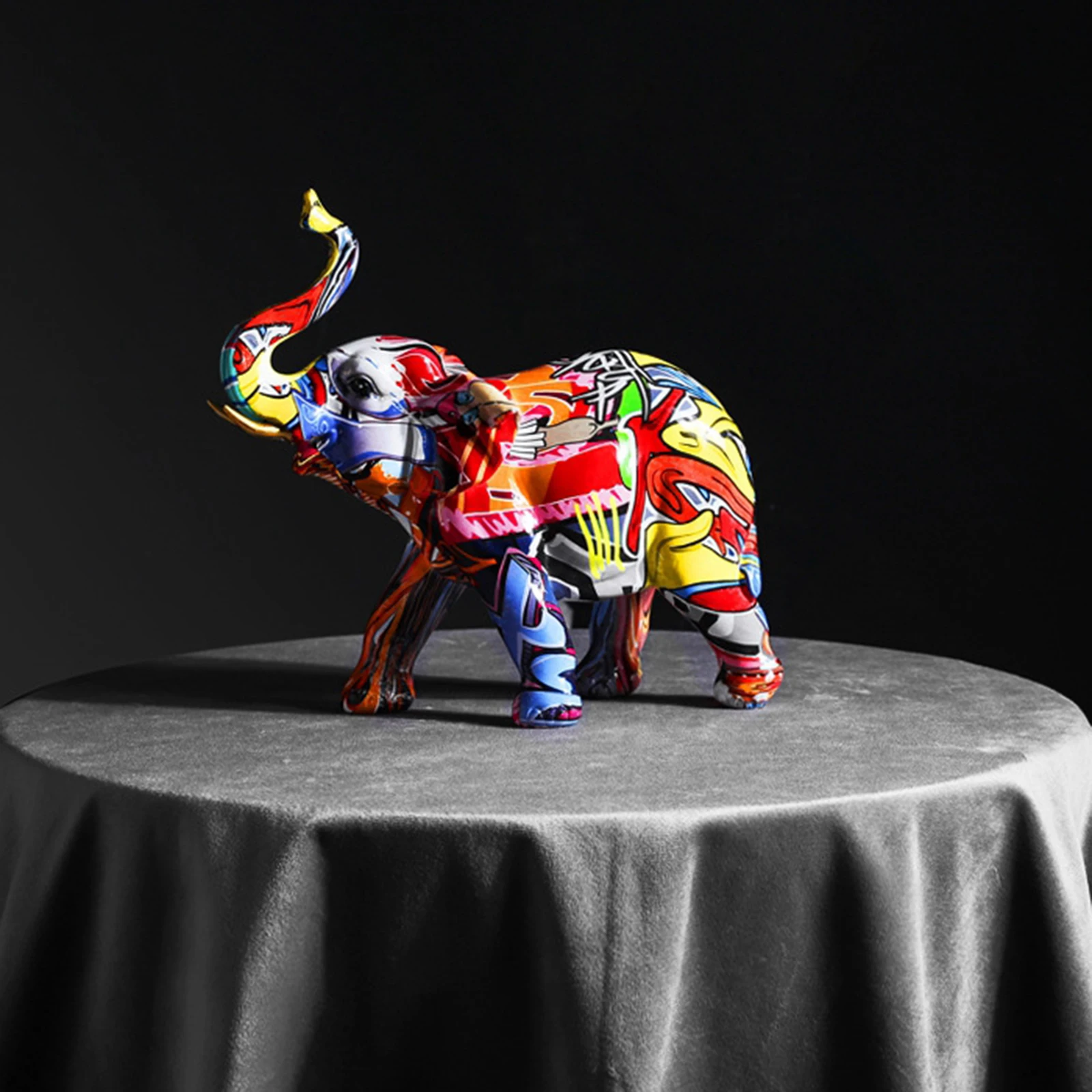 

Multicolor Mini Elephant Figurine Collectable Resin Sculpture Wine Cabinet Decor