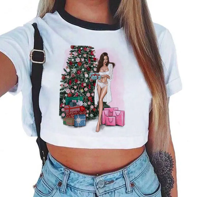 Женская футболка с коротким рукавом My Merry Christmas Повседневная Уличная одежда