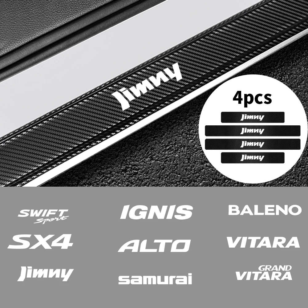 4 шт. защитная наклейка из углеродного волокна на порог автомобиля Suzuki Swift SX4 Jimny Alto