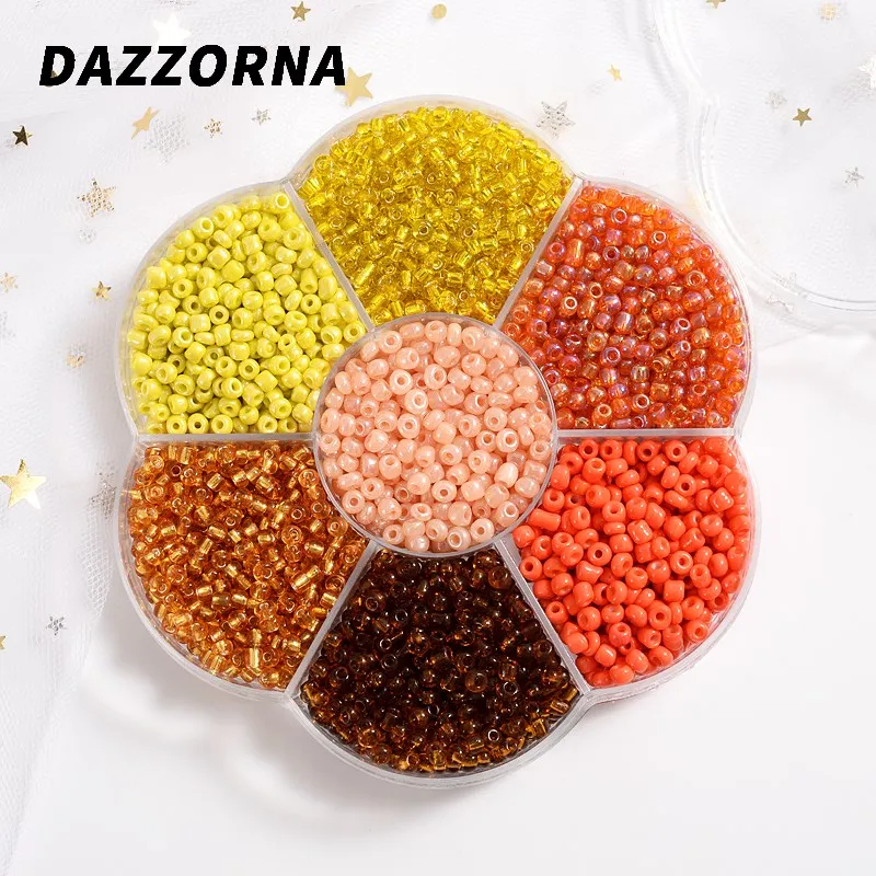 

3600Pcs Round Orange Series Czech Glass Seedbeads 3mm Charm Small Jewelry Crystal Beads For DIY Bracelet Necklace Jewelry Making