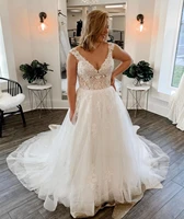 plus size wedding dress tank sleeveelss a line organza tulle floor length white bridal gowns charming for lady robe de mariee