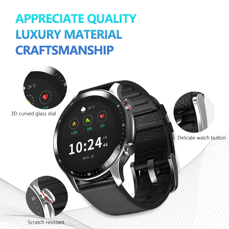 Музыкальные Смарт часы с измерением кровяного давления кислорода пульса Bluetooth