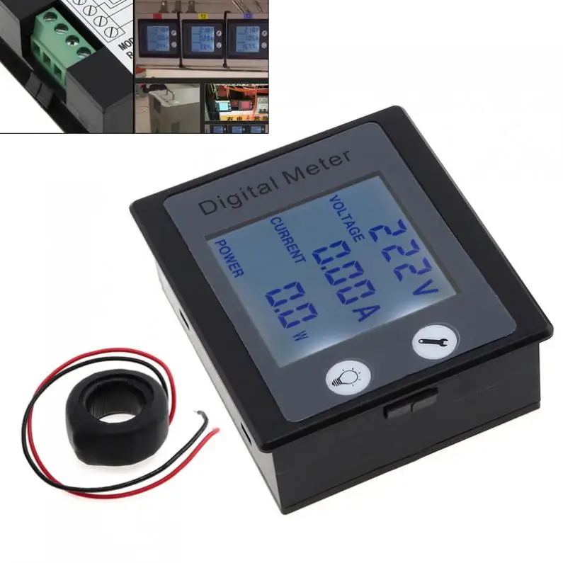 Однофазный цифровой Панель Вольтметр Амперметр постоянного тока 220V 100A
