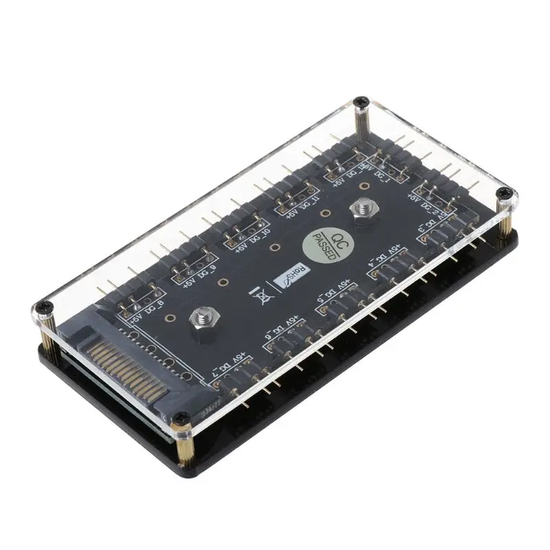 Светодиодный разветвитель RGB с 12 режимами 5 В чехол PMMA и магнитный разъем SATA 15
