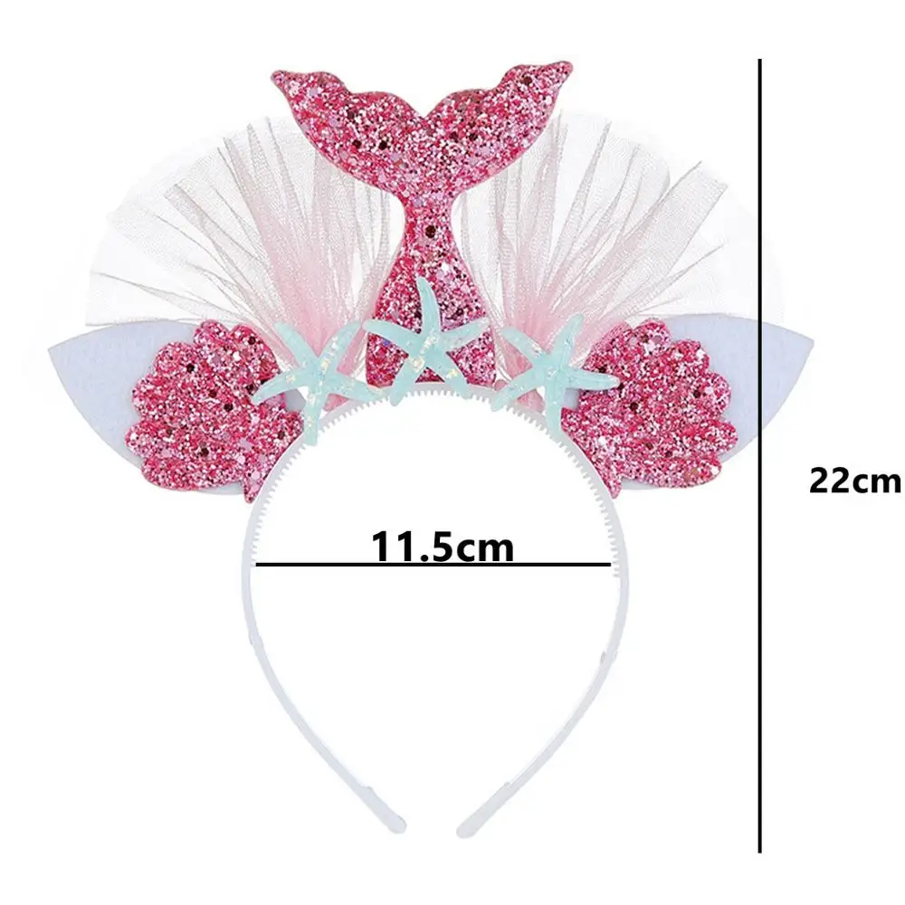Mermaid Headband 6 Taoup 1 шт. градиентный цвет блестки маленький брелок с хвостом русалки с днем рождения Русалка тема вечерние украшения для девочек детские украшения - Цвет: Mermaid Headband 6