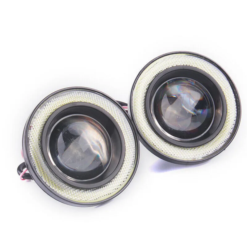

3200Lm Angel Eyes Fog Light 7.6cm Super Bright 9-16V COB White Car DRL