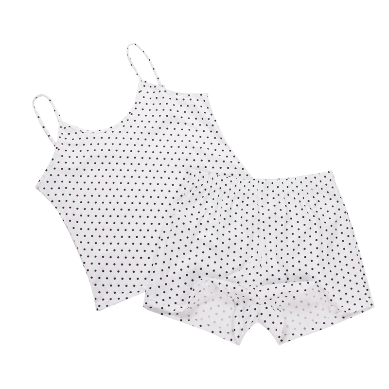 

New Fashion Women Sleepwear 2 Piece Sets Suit Fashion Printed Slim Cami Top and Short Pant Homewear Pajama Sets