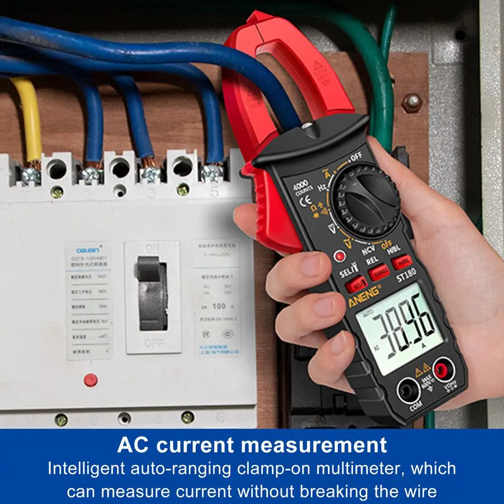 

ST180 Digital Clamp Meter Multimeter Voltage High-precision Anti-burn Meter 4000 Counts Car Amp Hz Capacitance NCV Ohm Tool