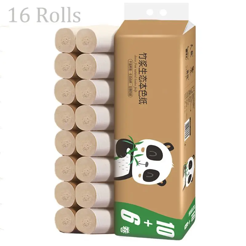 

Toilet Paper Towels Bamboo Natural Color,122*130mm,4-Ply Thicken,16 Rolls Per Pack