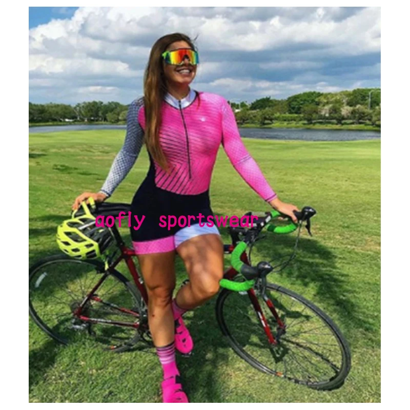 Новинка 2020 женский длинный триатлоновый костюм для велоспорта с длинными