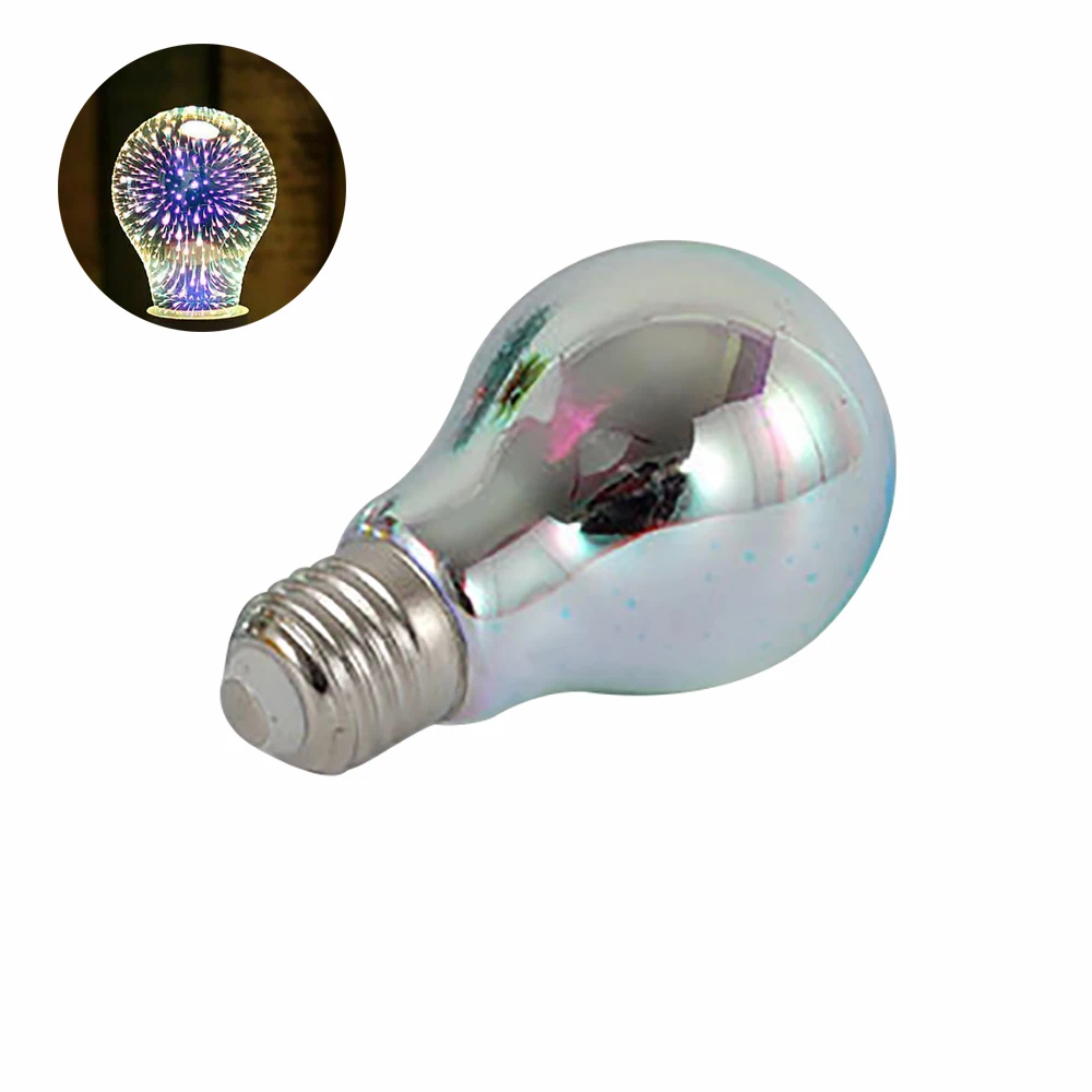 Светодиодный светильник лампа с 3D декором для фейерверка 110 220 В ST64 G95 G80 G125 A60