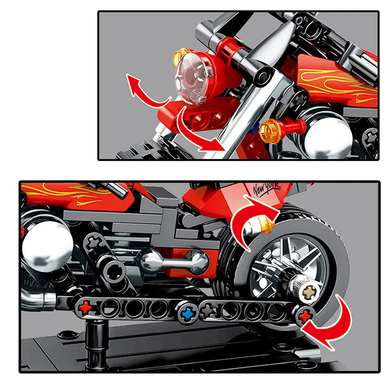 Technic Davidson Fat Boy украшение для мотоцикла строительные блоки кирпичи Классическая