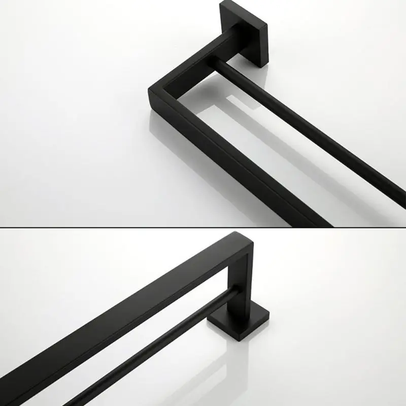 

Bathroom Double Towel Bar Wall Mount,SUS 304 Stainless Steel Matte Black