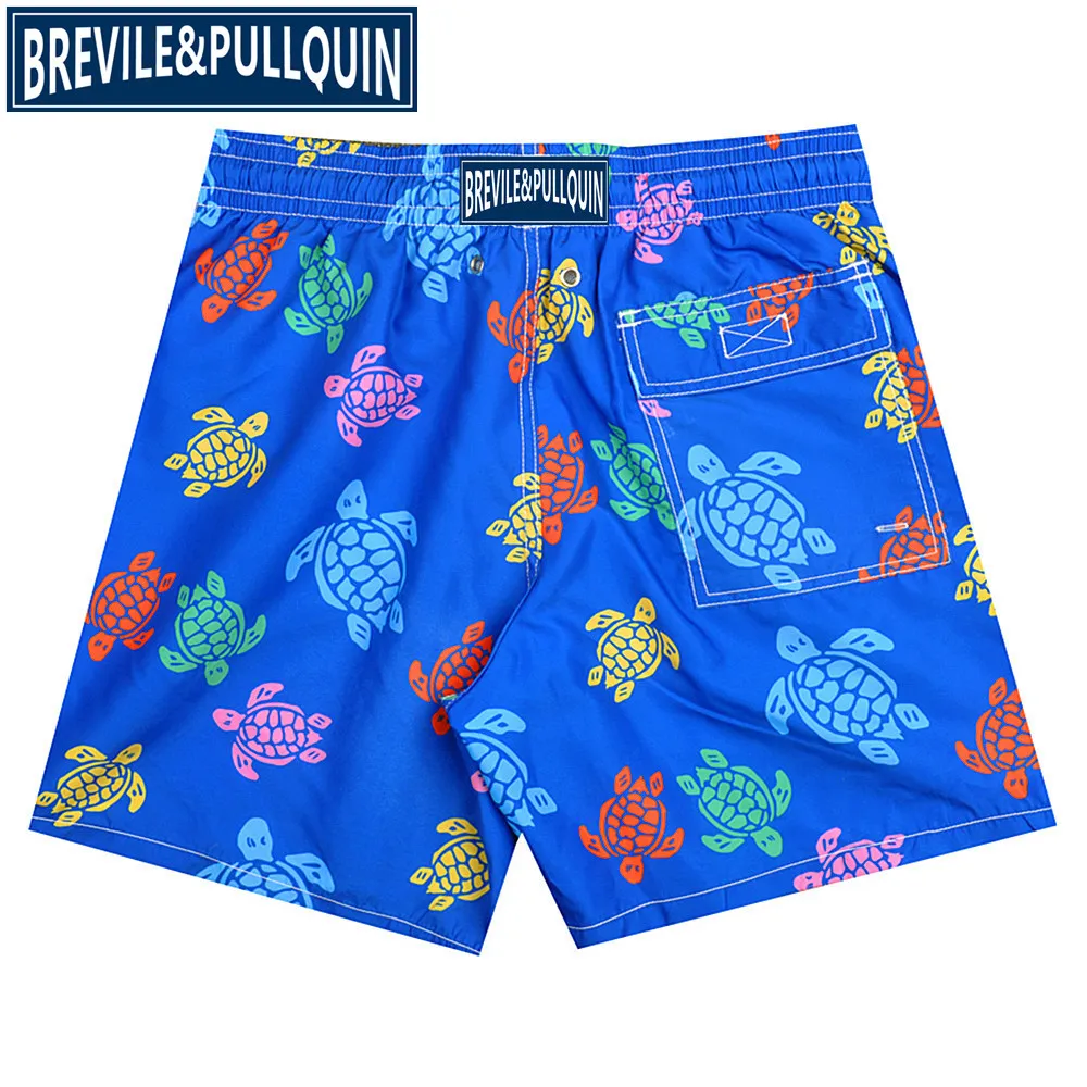 Бренд Brevile pullquin пляжные обшитые мужские шорты Черепашки купальная одежда бермуды сексуальные взрослые бордшорты быстросохнущие панды шорты