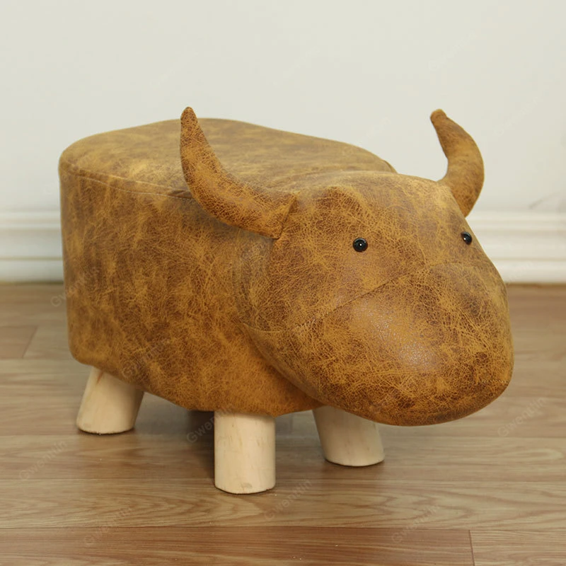 Современные табуретки с животными слон корова динозавр дерево маленький табурет