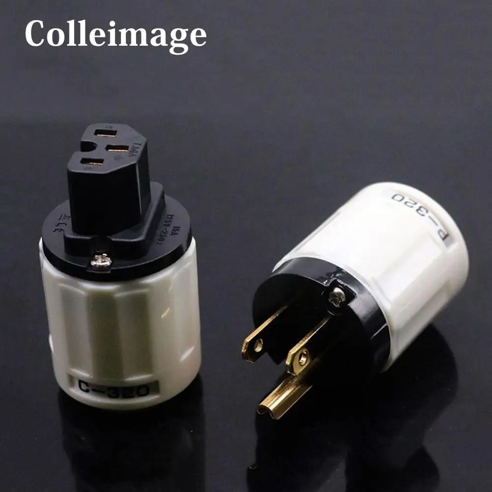 Colleimagion Hifi аудио P 320 + C родиевое Золото Чистая медь США AC разъем питания IEC женские