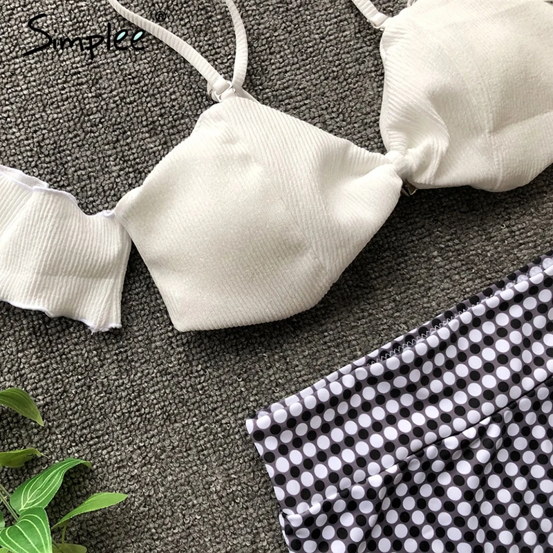 Купальник Simplee с мягкими чашечками и оборками сексуальный раздельный набор