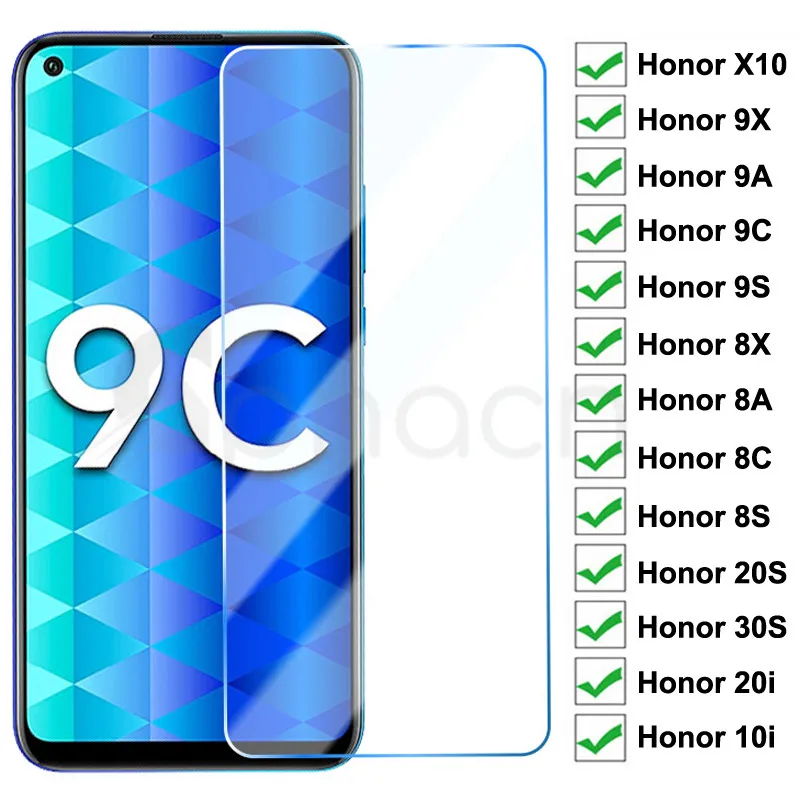 9H закаленное стекло для Huawei Honor 9X 9A 9C 9S 10X Защита экрана 8X 8A 8C 8S 20S 30S 9i 10i 20i Защитное