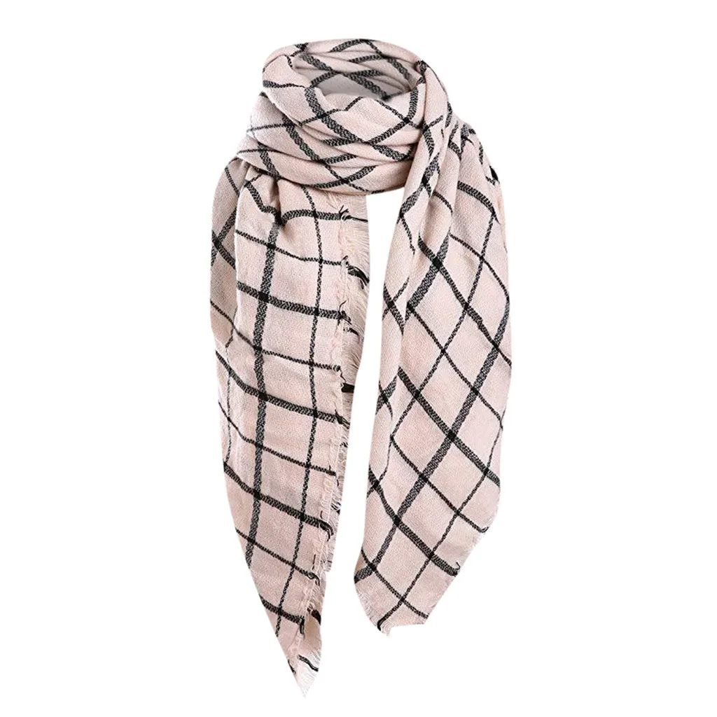 SAGACE женский осенне-зимний шарф с кисточками в клетку теплый шаль шарфы теплые