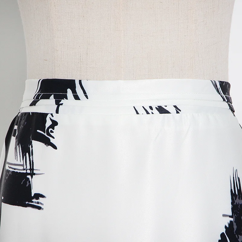 

SISPELL Print Hit Color For Female Skirt High Waist Ruched Loose Women's Elegant Long Skirt 2020 Streetwear Fahsion New