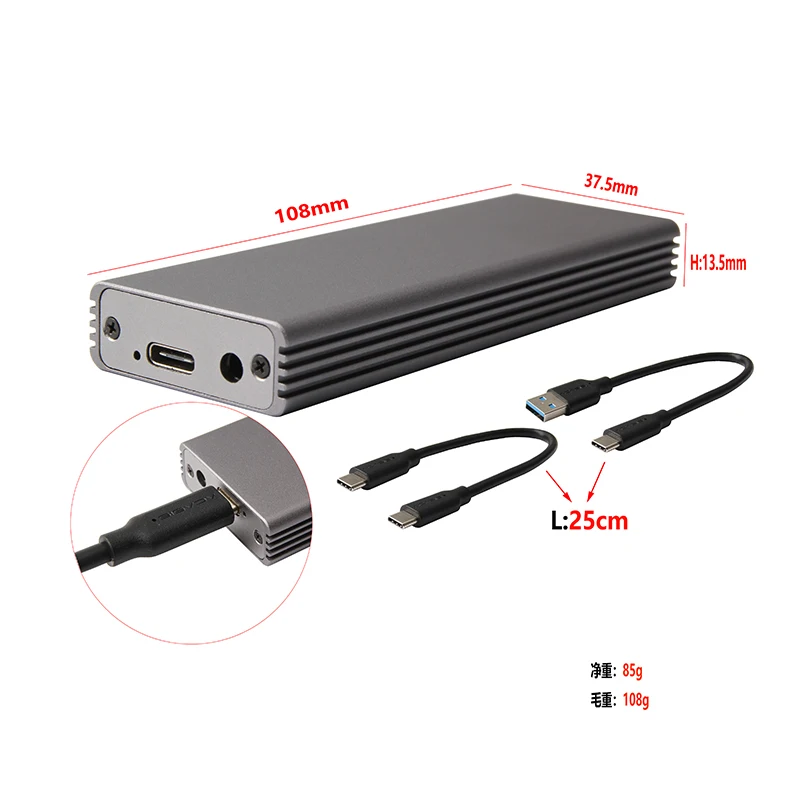 

Jimier Mac Air Pro 2013 2014 2015 2016 SSD Portable Case USB 3.0 to 16+12 Pin Mobile Box HDD Enclosure