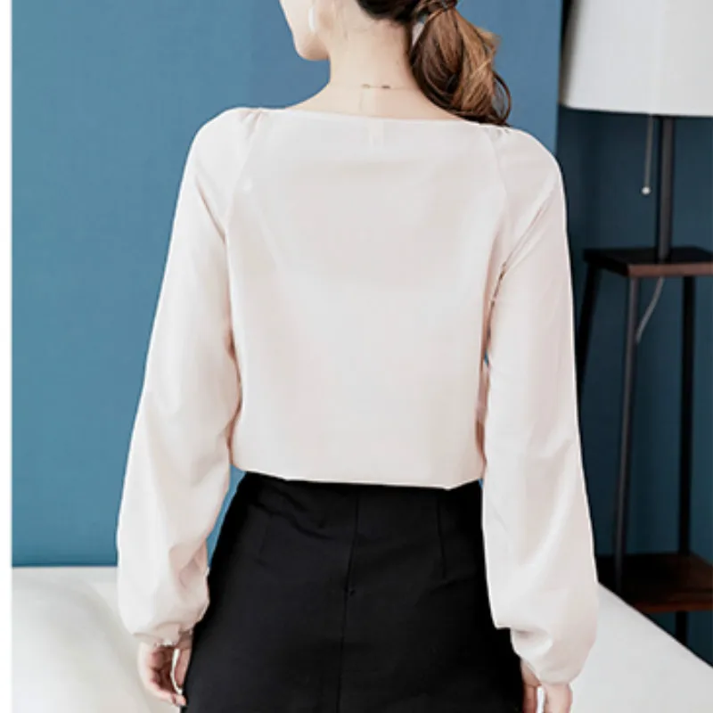 

Shirts Women 2020 Spring Summer Trendy Leisure All-match Womens Solid Square Collar Button Full Sleeve Female Daily Comfortable