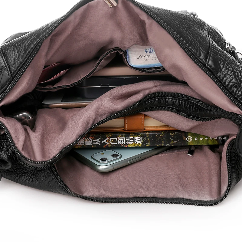 2020 женские кожаные сумки Мягкая Большая вместительная Повседневная Сумка тоут