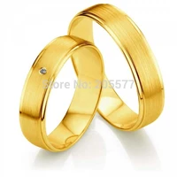 new arrival his and hers wedding band sets yellow gold plating mens and womens titanium couples rings