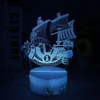 one piece night light luffy sanji zoro nami 3d led illusion table lamp touch optical action figure lamp bedside decor model toy