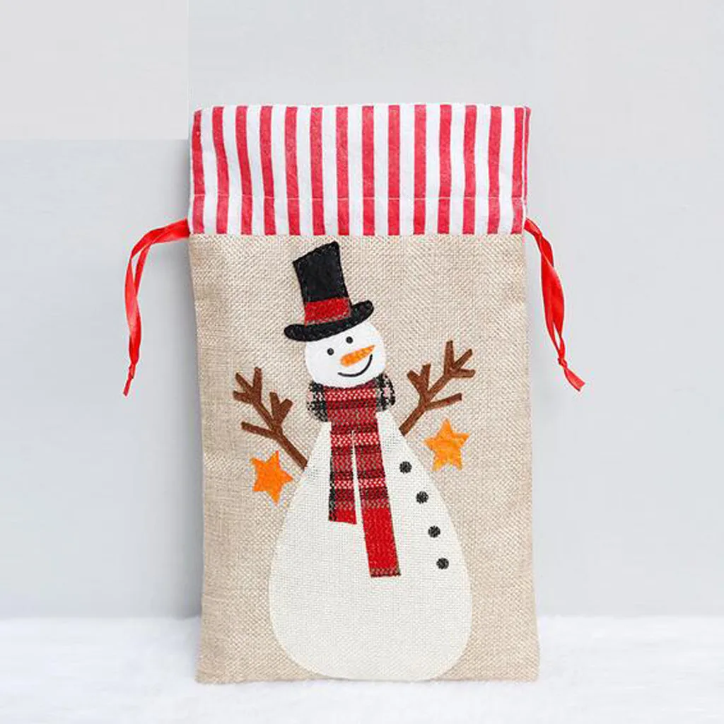 2020 Merry Christmas Kids Candy Bags Pouch Linen Santa Claus Snowmen Gift Bag Home Party Decor New Year Present Pack Sep 7th | Дом и сад